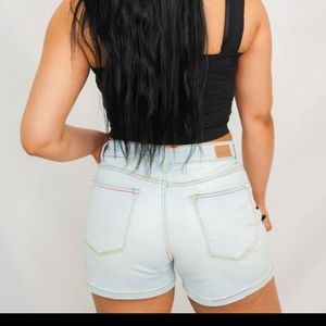 JUDY BLUES RAINBOW THREAD SHORTS SIZE LARGE